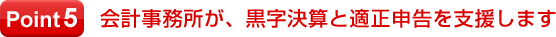 Point 5:会計事務所が、黒字決算と適正申告を支援します